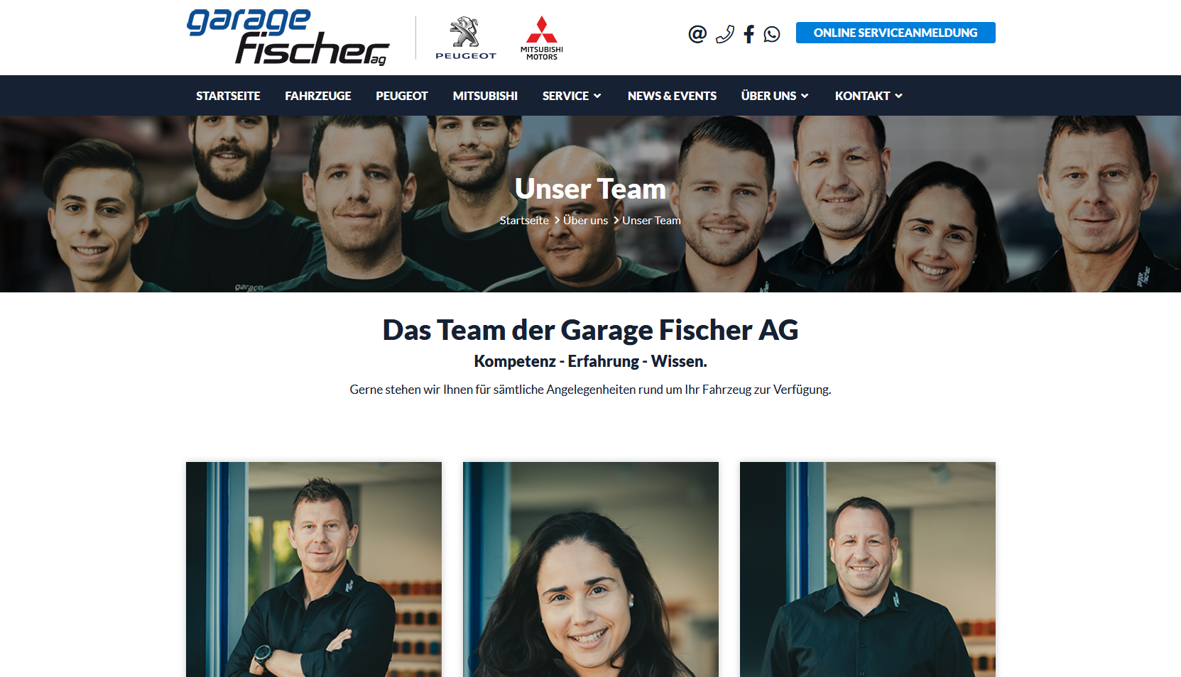 Garage Fischer Dietikion Webseite Desktop Design Galerie