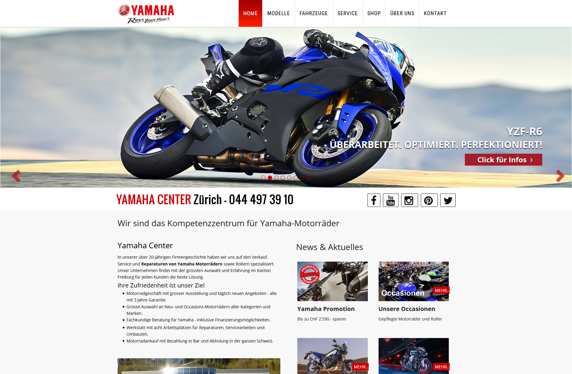 Conception du site Web Yamaha pour les concessionnaires de motocyclettes  avec le WebKit a-Commerce