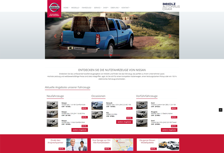 Nissan Auto Webseite Desktop Design